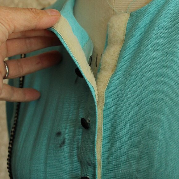 Vintage 1950s 1960s Victorian Day Dress Costume, Robins Egg Blue Antique Style - Picture 8 of 10